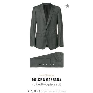 Dolce & Gabbana Grey Pin Stripe Suit size 40